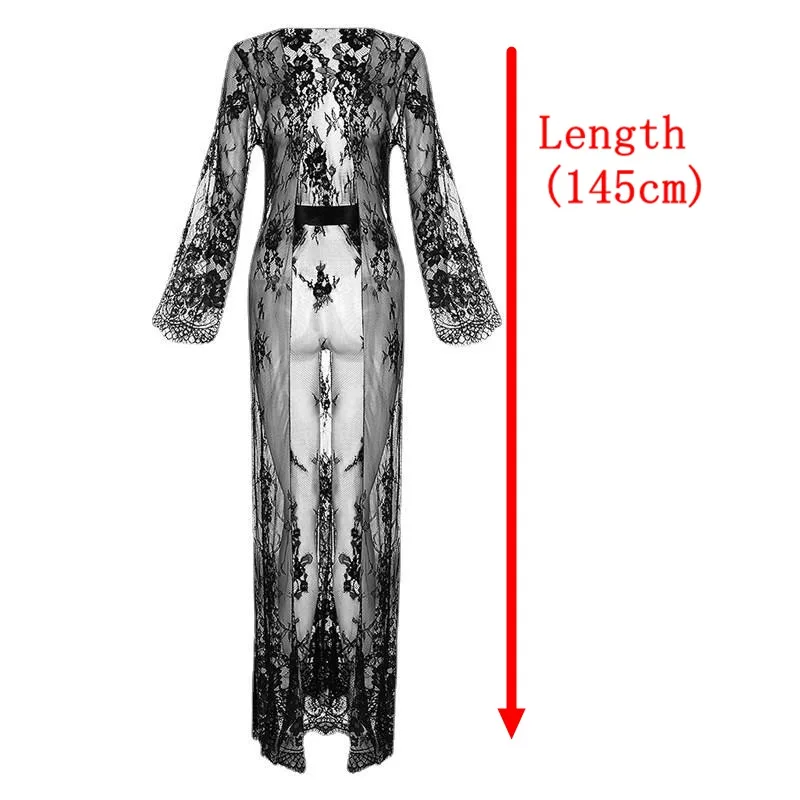 Bathrobe Women Femme Long new Sleeve Nightgowns Women Sexy Lace Wedding Bride Robes Bridesmaid 2025 Long Gowns Sheer Kimono Robe