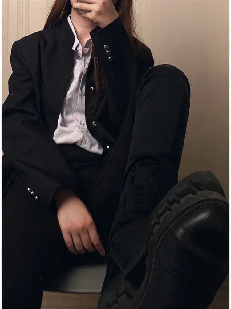 Japan Style School Uniform Jacket Stand Collar Men Women new Tunic Suit Jacket DK Costume Black 2025 Coat With Nameplate High Version