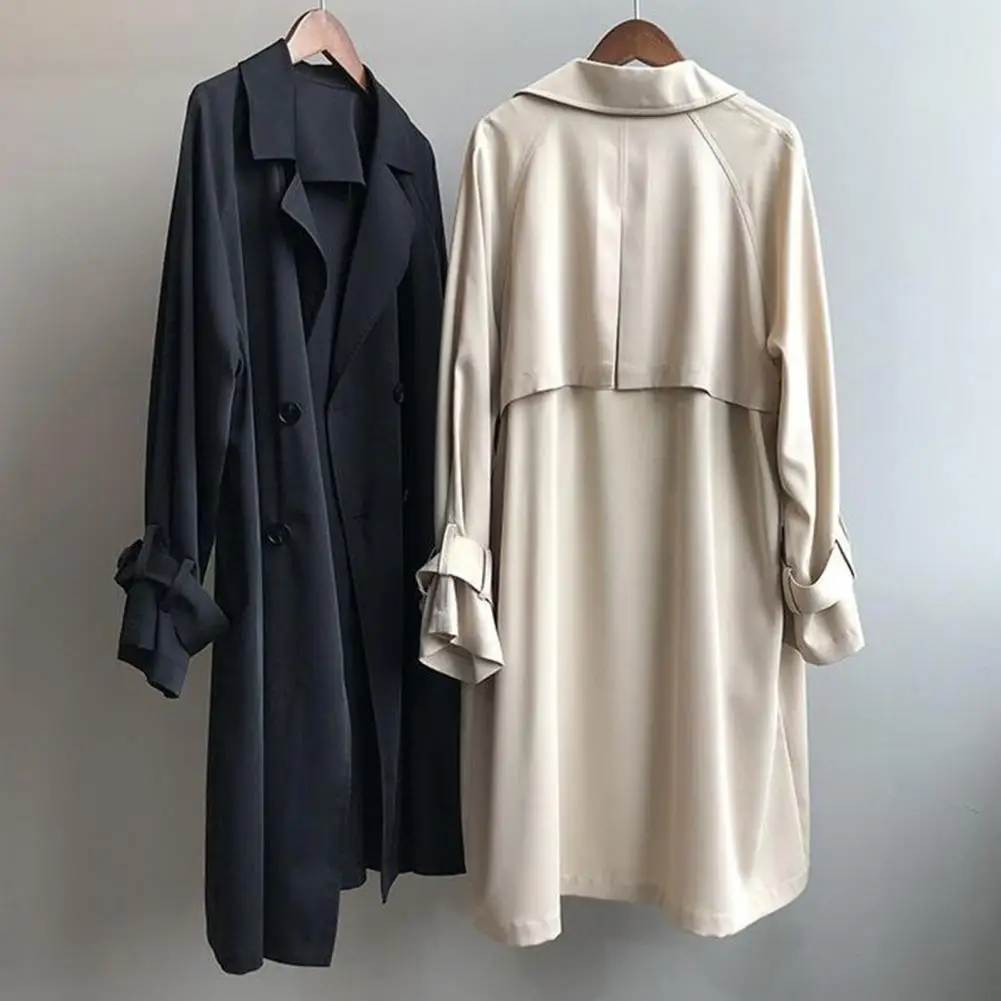 Thin Chic Sleeve Belt Elegant Autumn 2025 Coat Western Style Lady Jacket Midi Length new for Office
