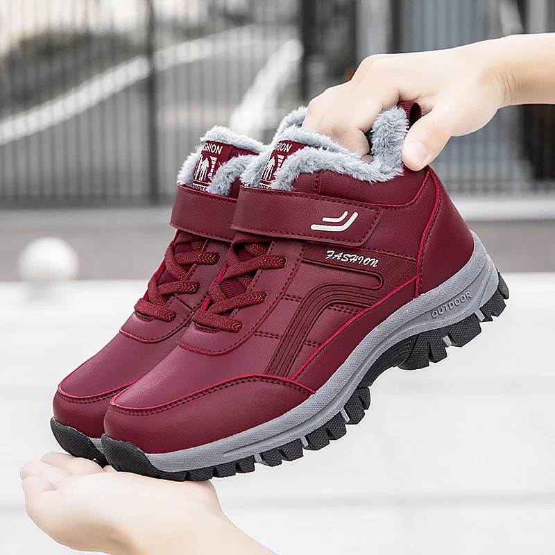 2023 Women Shoes Winter Waterproof Ankle Boots For Women Warm Snow Boots Non-slip Outdoor Work Casual Shoes High Top Women Boots