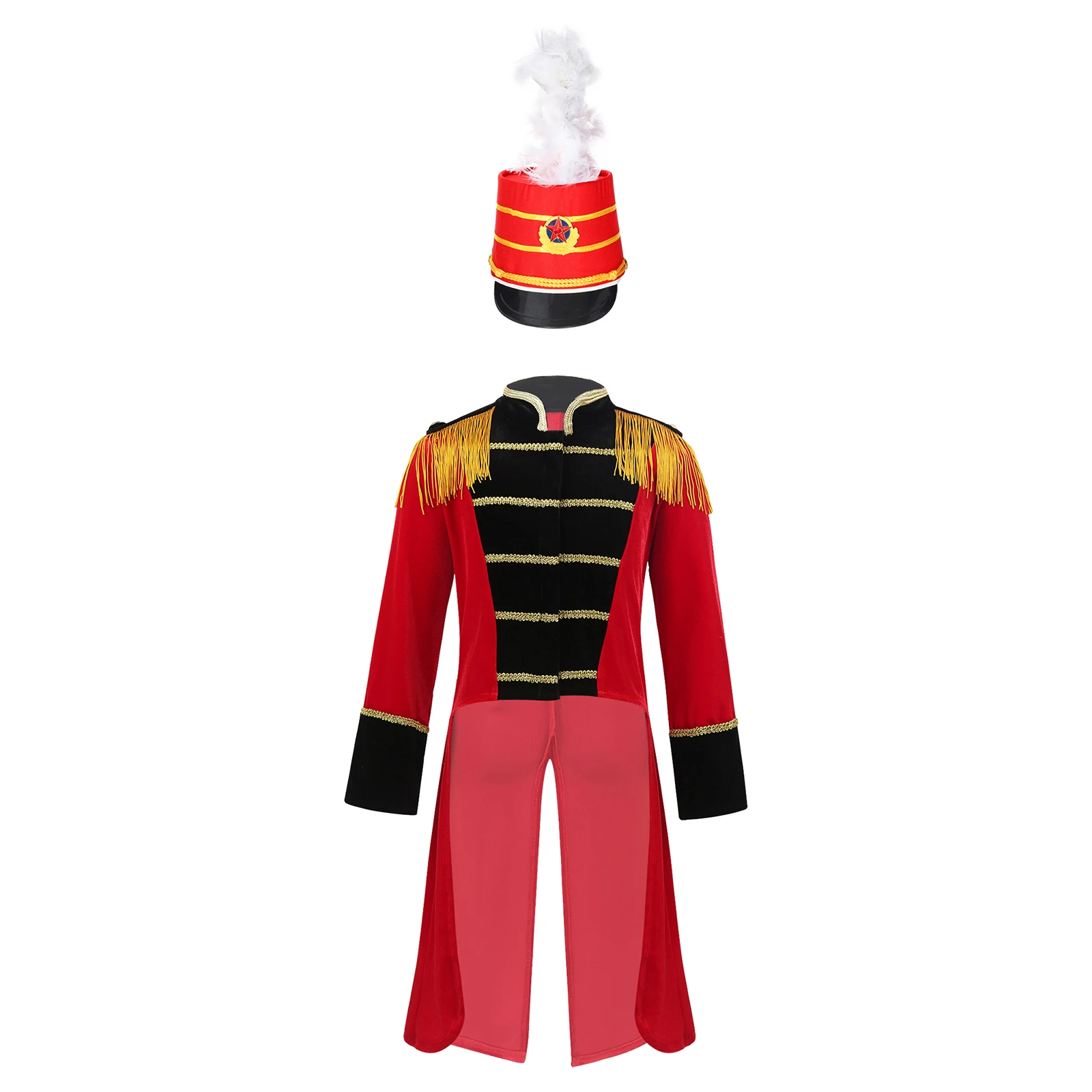 Kids new Boys Circus Ringmaster Costume Long Sleeve Tassels Tailcoat Jacket with Hat Magic Wand 2025 Gloves Halloween Cosplay Outfits