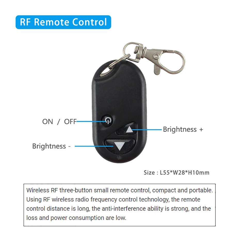 LED Knob Dimmer Switch DC V A High Power Voltage Regulator Keys RF Remote Control for Single Color Strip Light Dimming