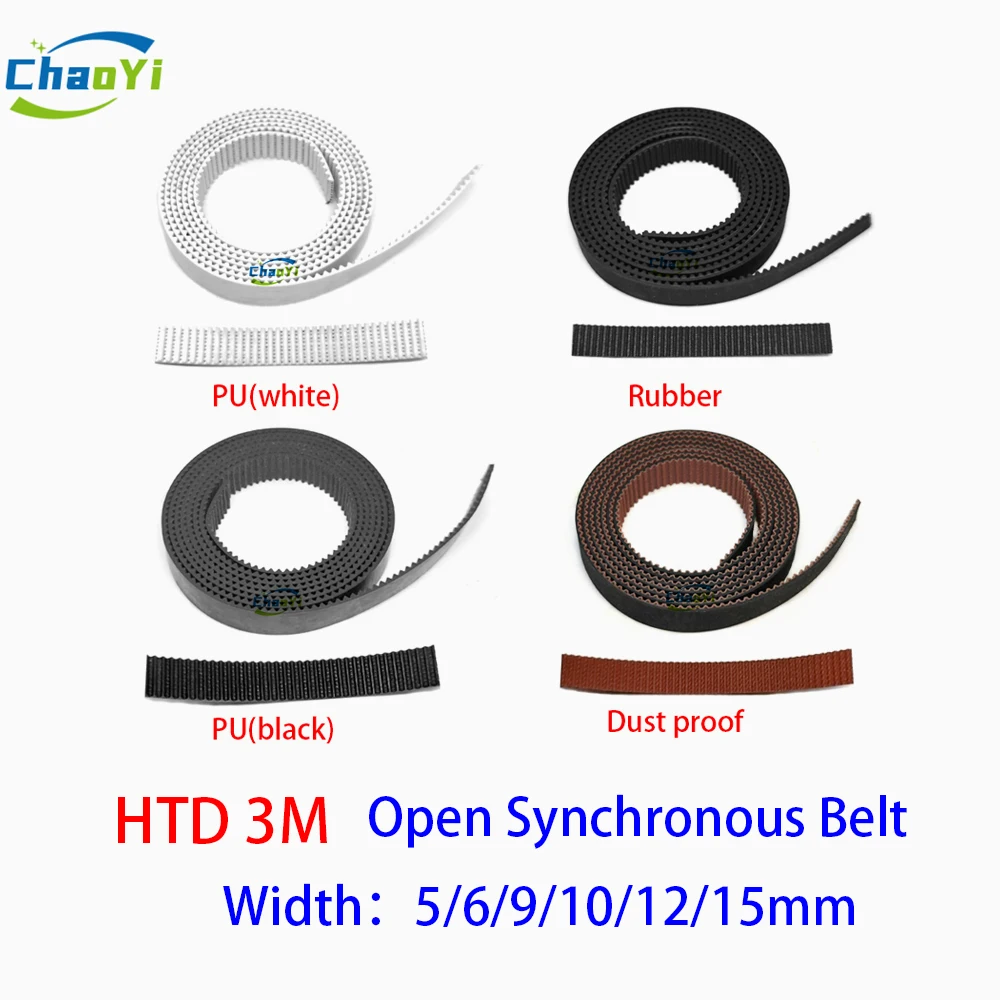 HTD M Rubber Open Synchronous Belt Width mm PU Polyurethane steel wire Dustproof Timing