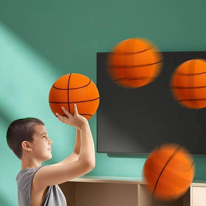 High-Density Foam Sports Ball - 24/22/18cm Diameter, Silent and Soft Elastic Indoor Basketball Toy for Children's Games