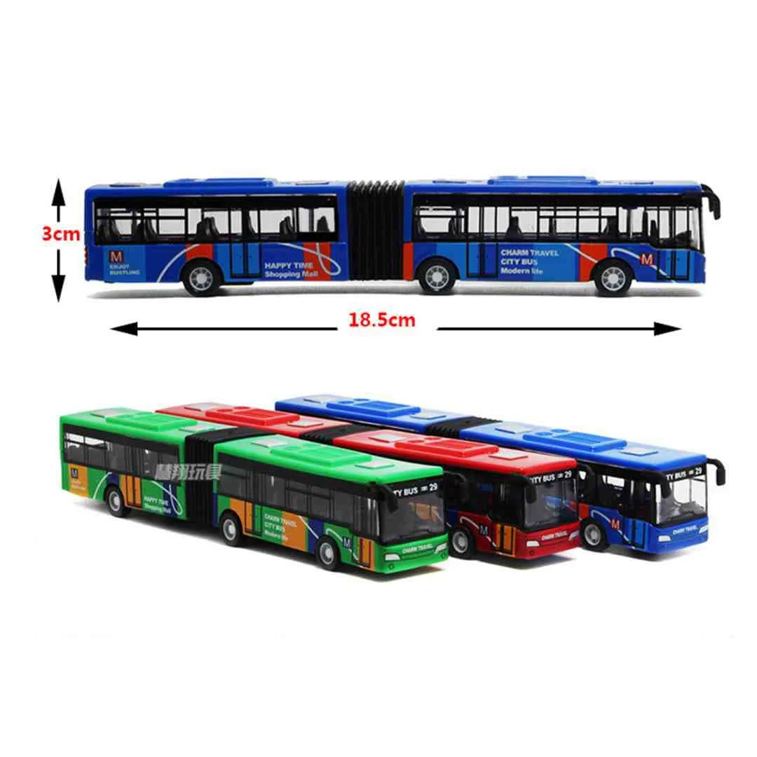 Blue/Red/Green 1:64 18cm Baby Pull Back Shuttle Bus Diecast Model Vehicle Kids Toy New