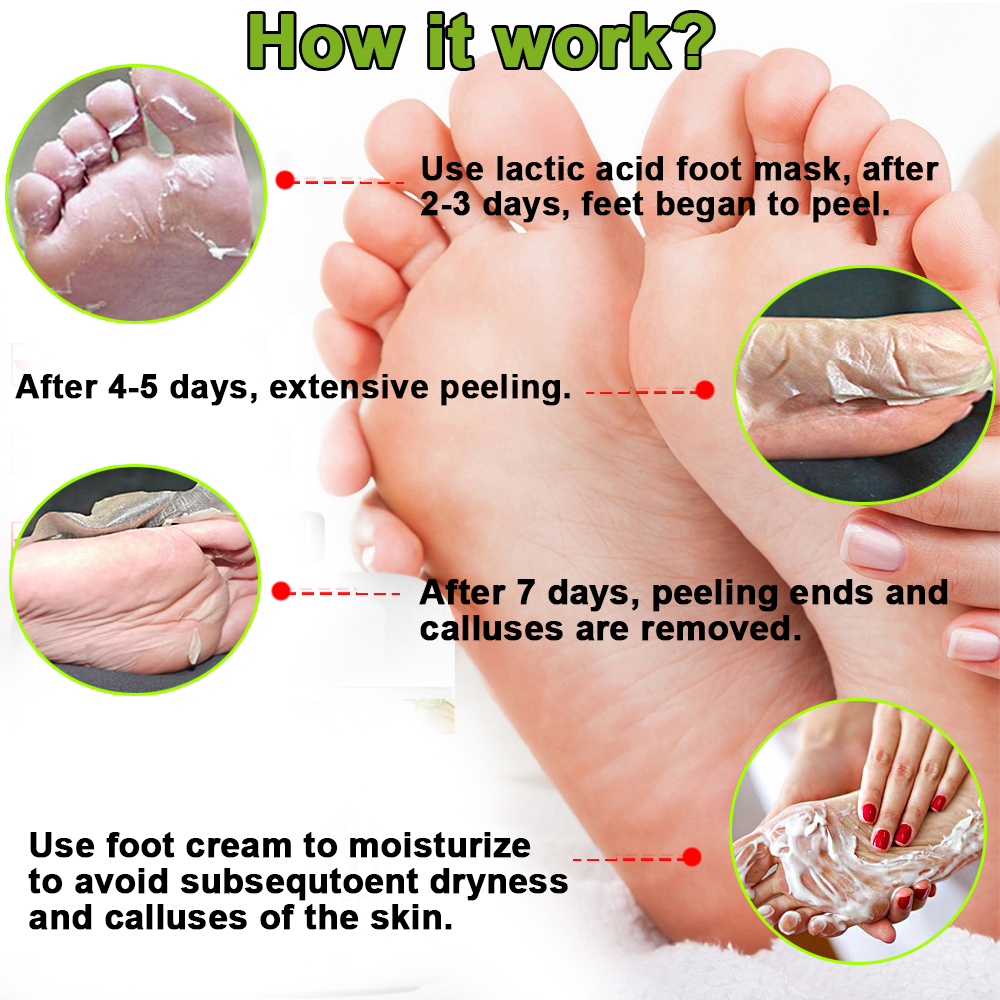 Peeling Off FlowWeek Peel Foot Mask, Peel Off Calluses and Dead Skin Removal Mask, Soft and Smooth Touch Feet for Men and Women, smile Mask, Mask, Wom