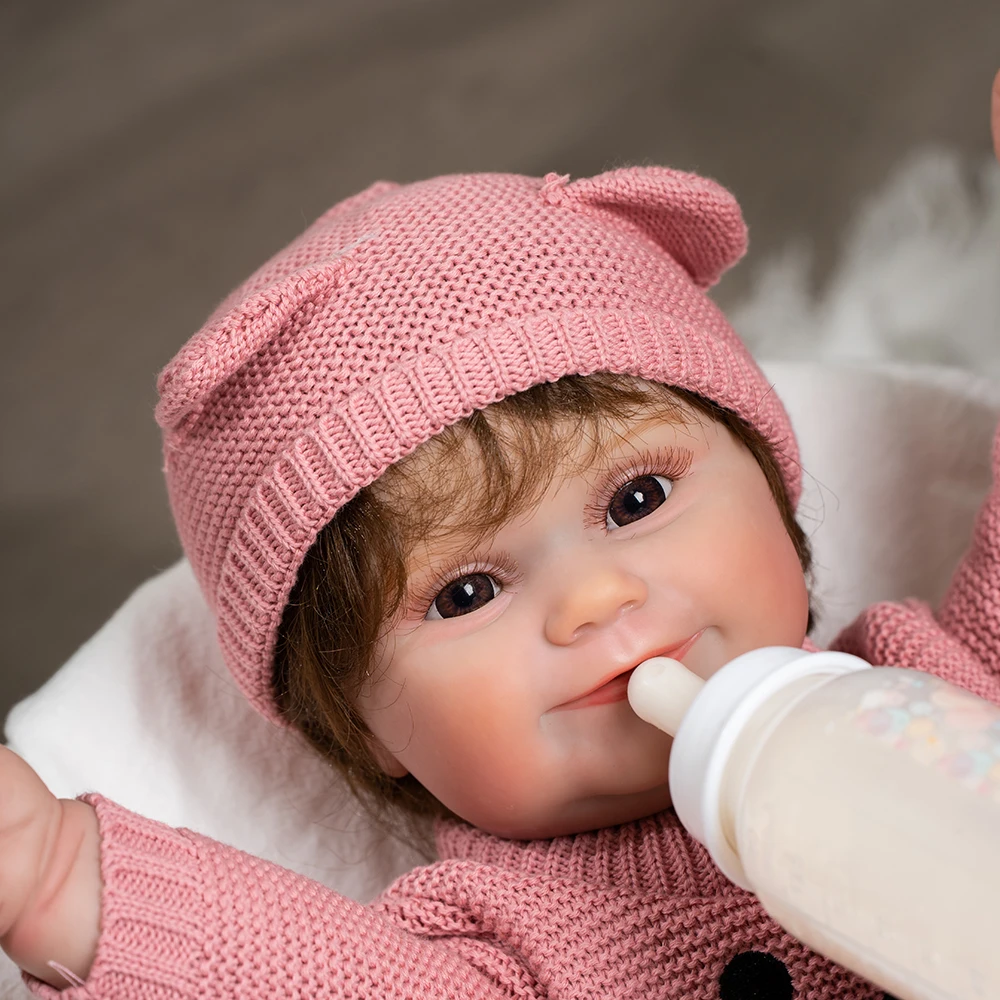 45CM Full Body Vinyl Waterproof Reborn Maddie Doll Hand-Detailed Painting with Visible Veins Lifelike 3D Skin Tone