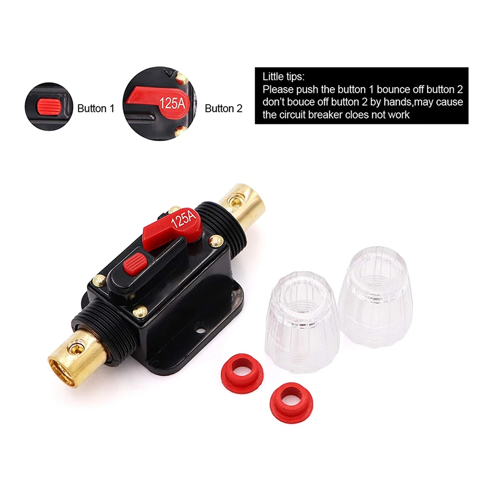30A 40A 50A 60A 80A 100A 125A 150A DC 12-42V Resettable Circuit Breaker Reset Insurance Car Marine RV Power Insurance Switch