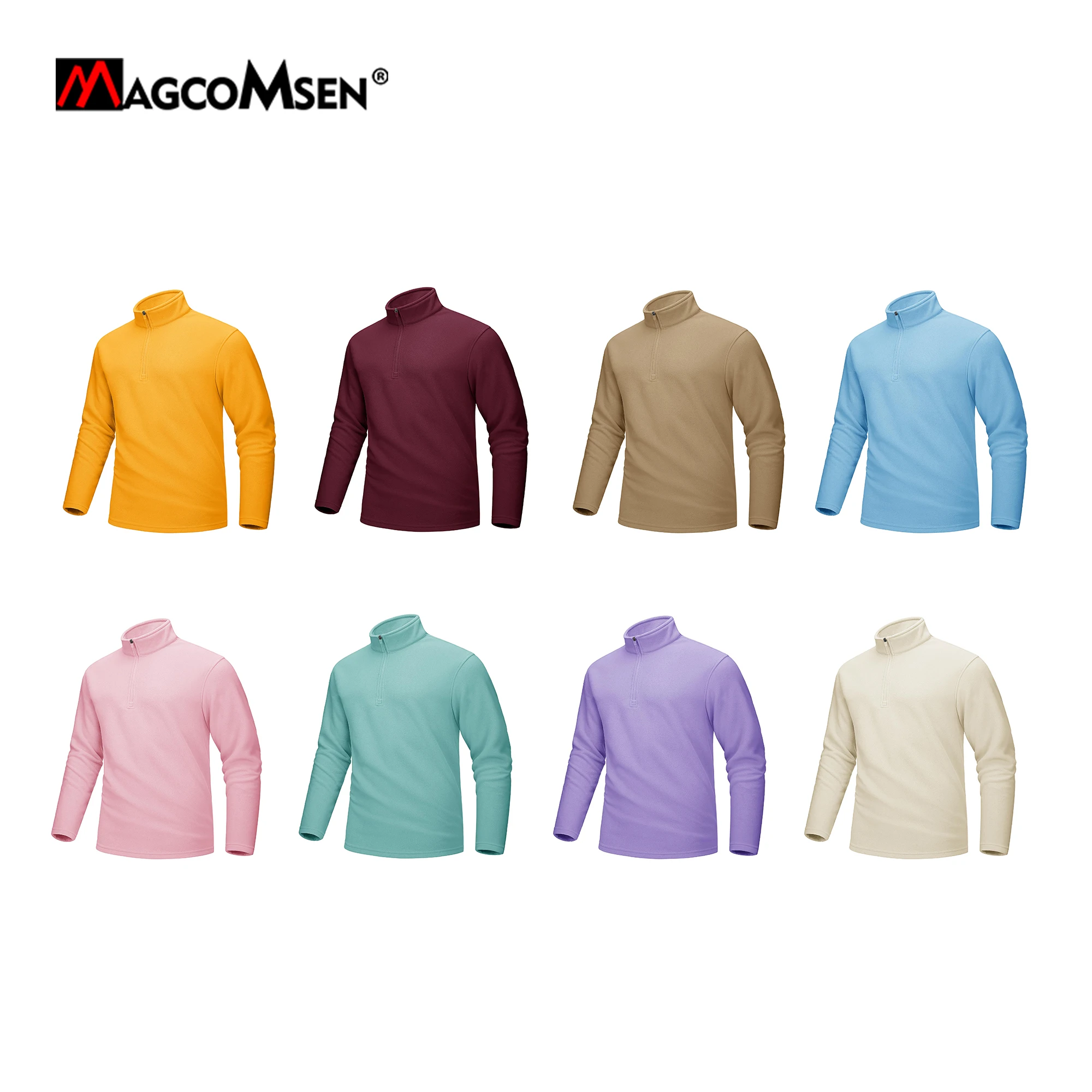 MAGCOMSEN Men's Fleece 2025 Lined Jackets Long Sleeve new 1/4 Zip Pullover Fall Winter Thermal Jackets Windproof Stand Collar