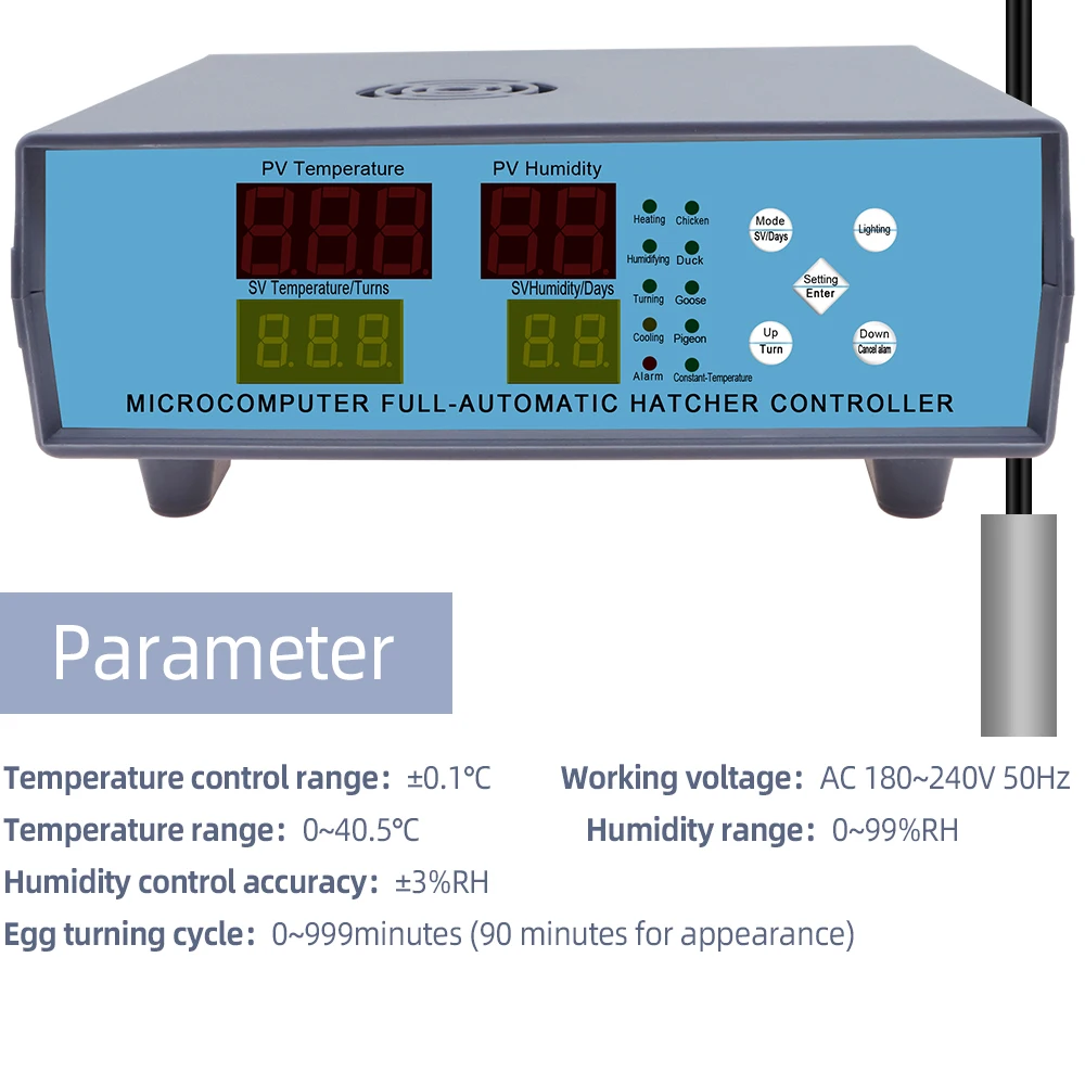 XM-18K-1 Automatic Egg Incubator Digital LED Egg Hatcher Controller Temperature Controller Temperature Humidity Sensors 30% of