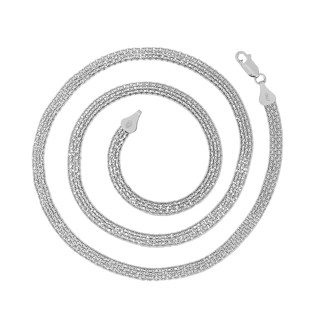 HOYON Real Solid S Sier Necklace MM CM Trendy Flat Tank Chain for Men and Women Sweater Neck Collar Jewelry Gifts