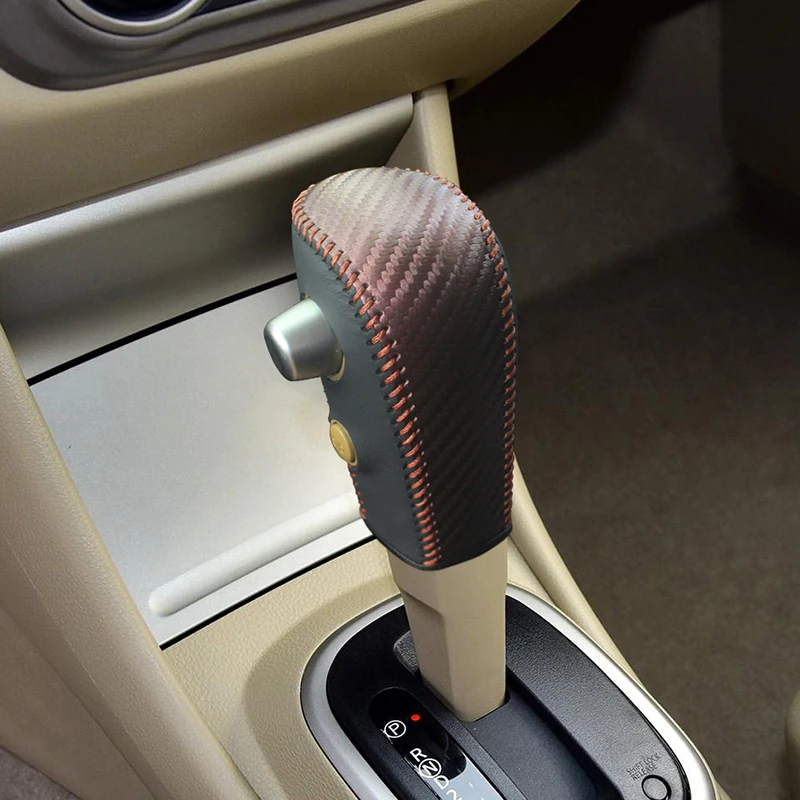 2025 Car Gear Shift Knob new Cover For Nissan Tiida Livina Sentra Sylphy Bluebird Leather Gear Shift Cover Gear Knob Protection