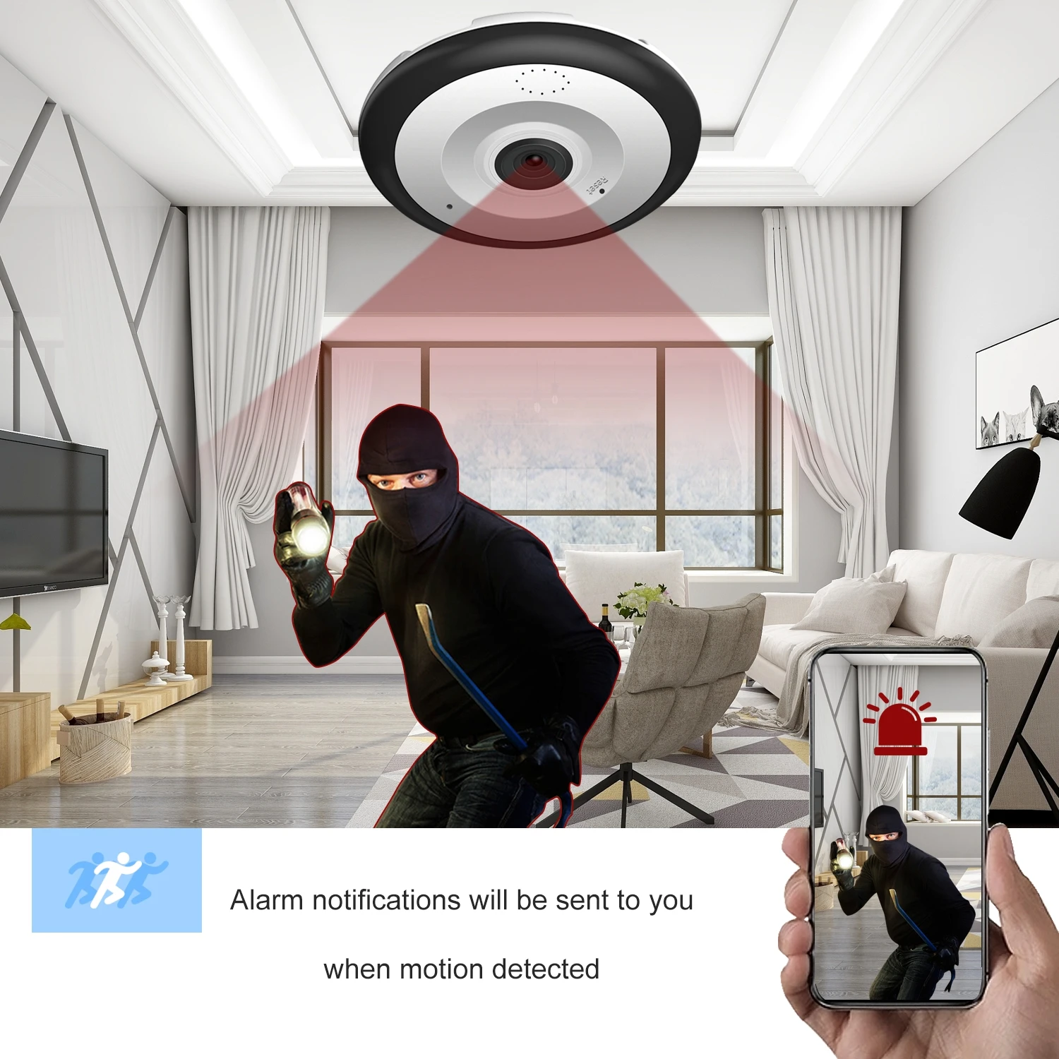 V380 Pro 5MP WIFI 360 Camera Panoramic Fisheye Lens CCTV Two Ways Audio MINI Smart Home Security Camera Color Night Vision