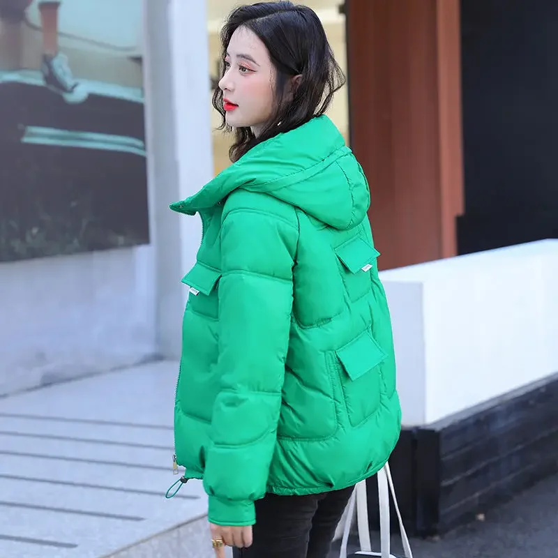 Black Hoodie Pink Woman Coat Thick Padding Jackets for Women Quilted Padded new 2025 Cold Aesthetic High Quality Winter Sale Outerwears