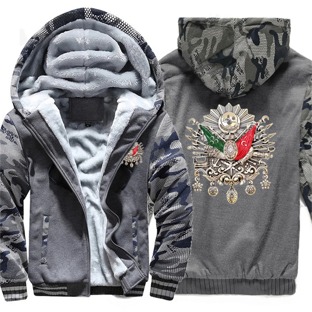 Coat Of Arms Ottoman Empire Hoodies Men Cool Coat Thicken Osmanli Armasi Sultan Abdulhamid Abdul Sweatshirt Mans Jacket Hoody
