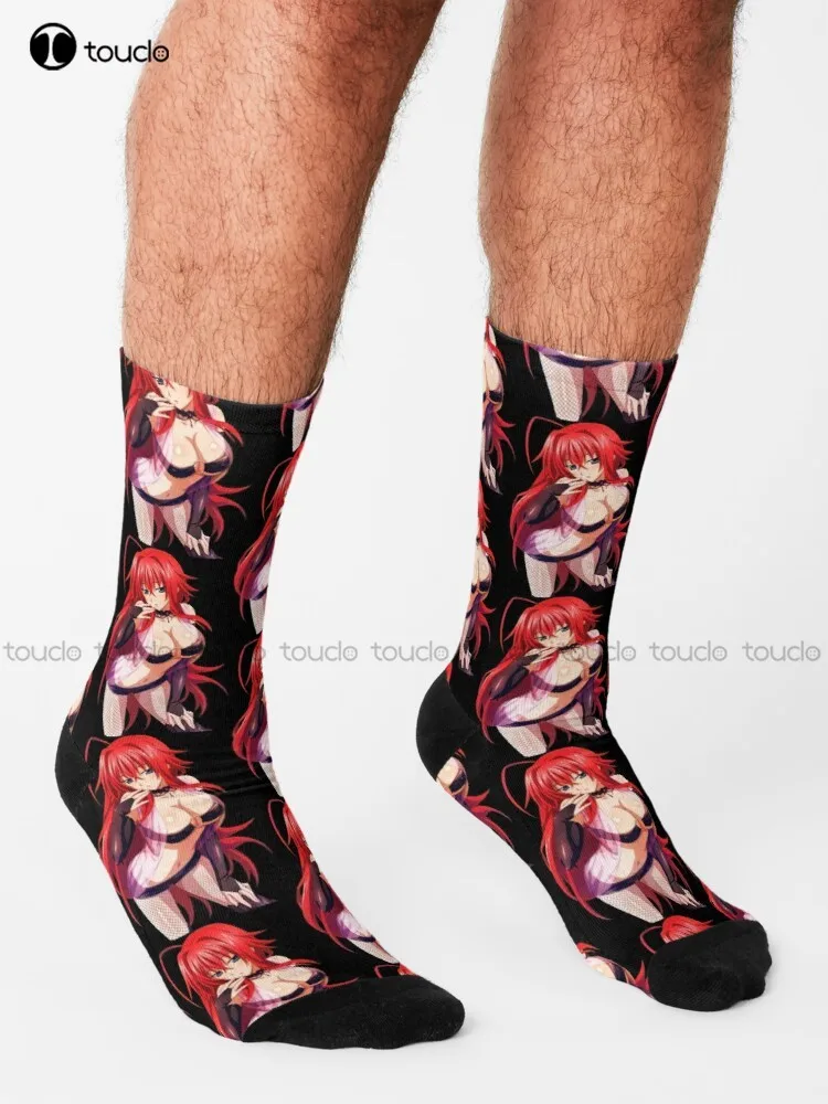 Rias Gremory High School Dxd Socks Men'S Slipper Socks Unisex Adult Teen Youth Socks 360° Digital Print Gd Hip Hop Gift Retro