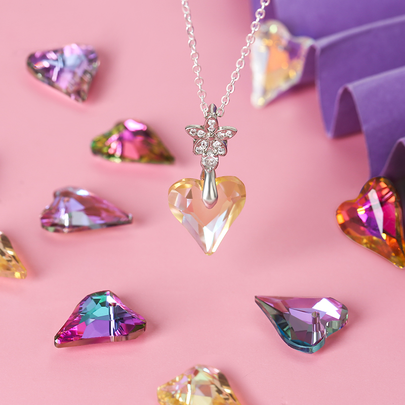 Crystal 6240 Wild Heart Charms Glass Austria Loose Beads Pendant Rhinestones for DIY Earring Necklace Jewelry Accessories 12Pcs