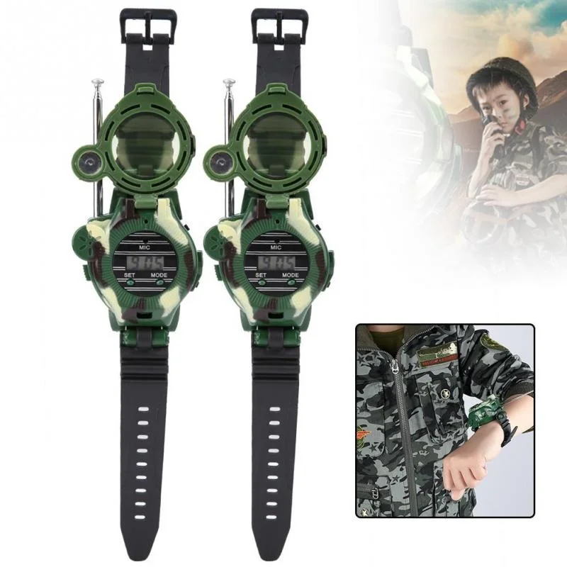 2025 2Pcs 7 new Functions Kids Children Toys Outdoor Games Girls Boys Watches Interphone Lights Mic