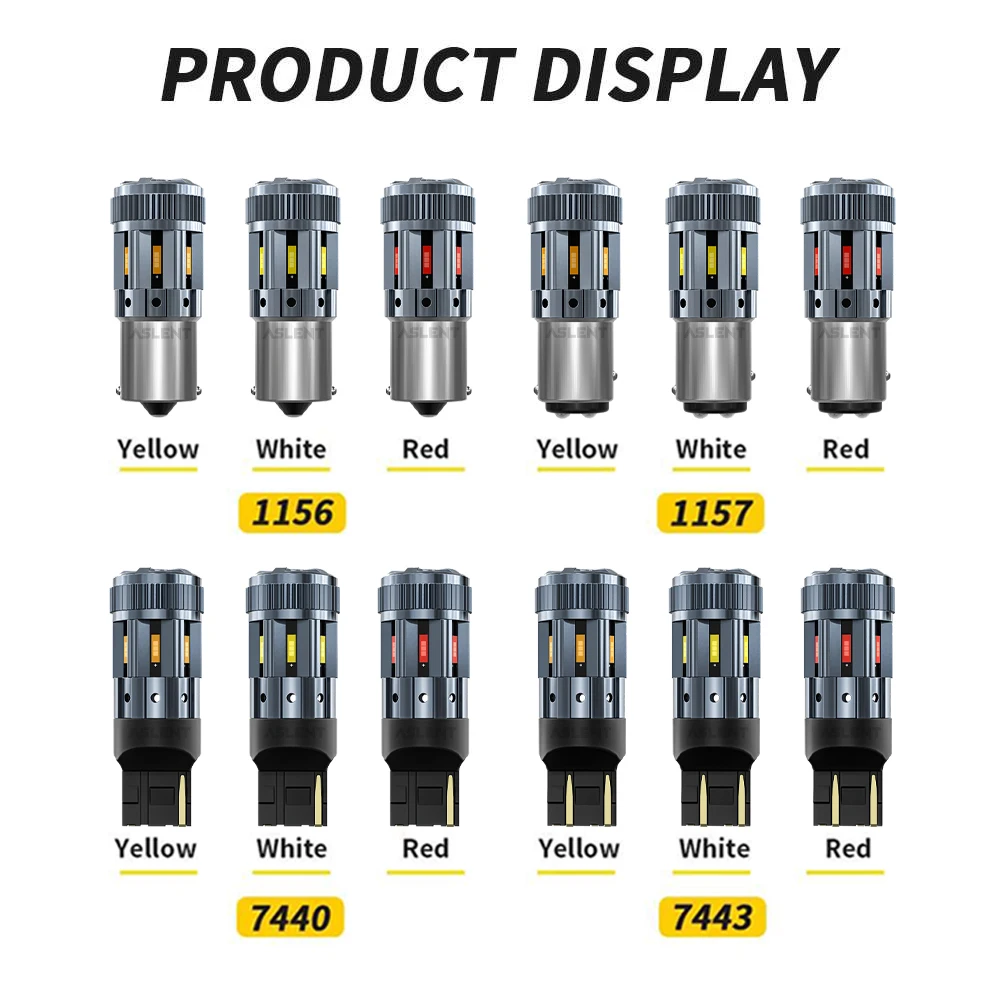 2pcs High Power LED P21W PY21W 1156 BA15S 1157 P21/5W 7440 7443 Car Light CSP 1860 With Fan Canbus Vechile Accessories DRL Lamp