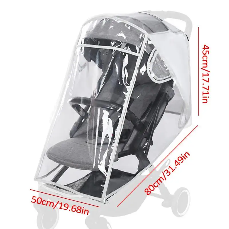 Stroller Rain Poncho Transparent Stroller Rain Cover Universal Baby Travel Weather Shield Protects from Snow Wind Dust Travel