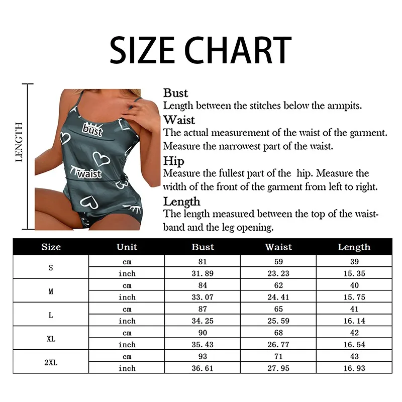 Sexy Heart Print Pama Set Women's 2 Pieces Sleepwear Pyjamas Silk Satin new Cami Top And Shorts Pamas 2025 Summer Pamas Set