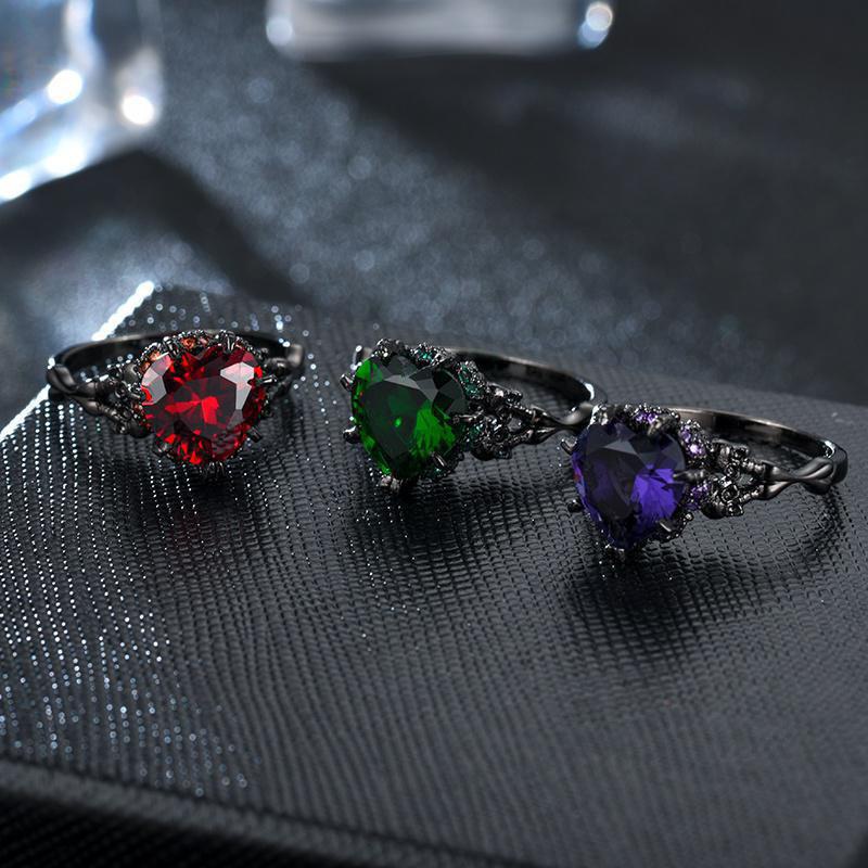 Gothic jewelry Skull Rings Halloween Punk Engagement Black Rings for Women Vampire Accessories Christmas Gifts
