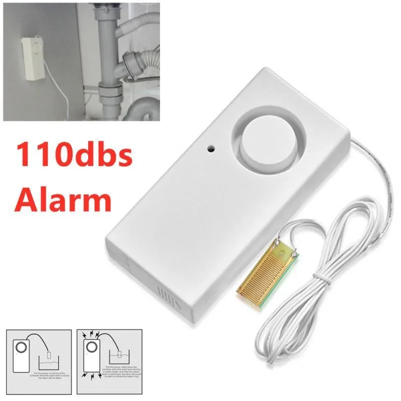 Water Leak Alarm Flood Level Bath Tub Sink Overflow Detector Sensor Home Garage Kitchen Independent Water Leak Security Alert