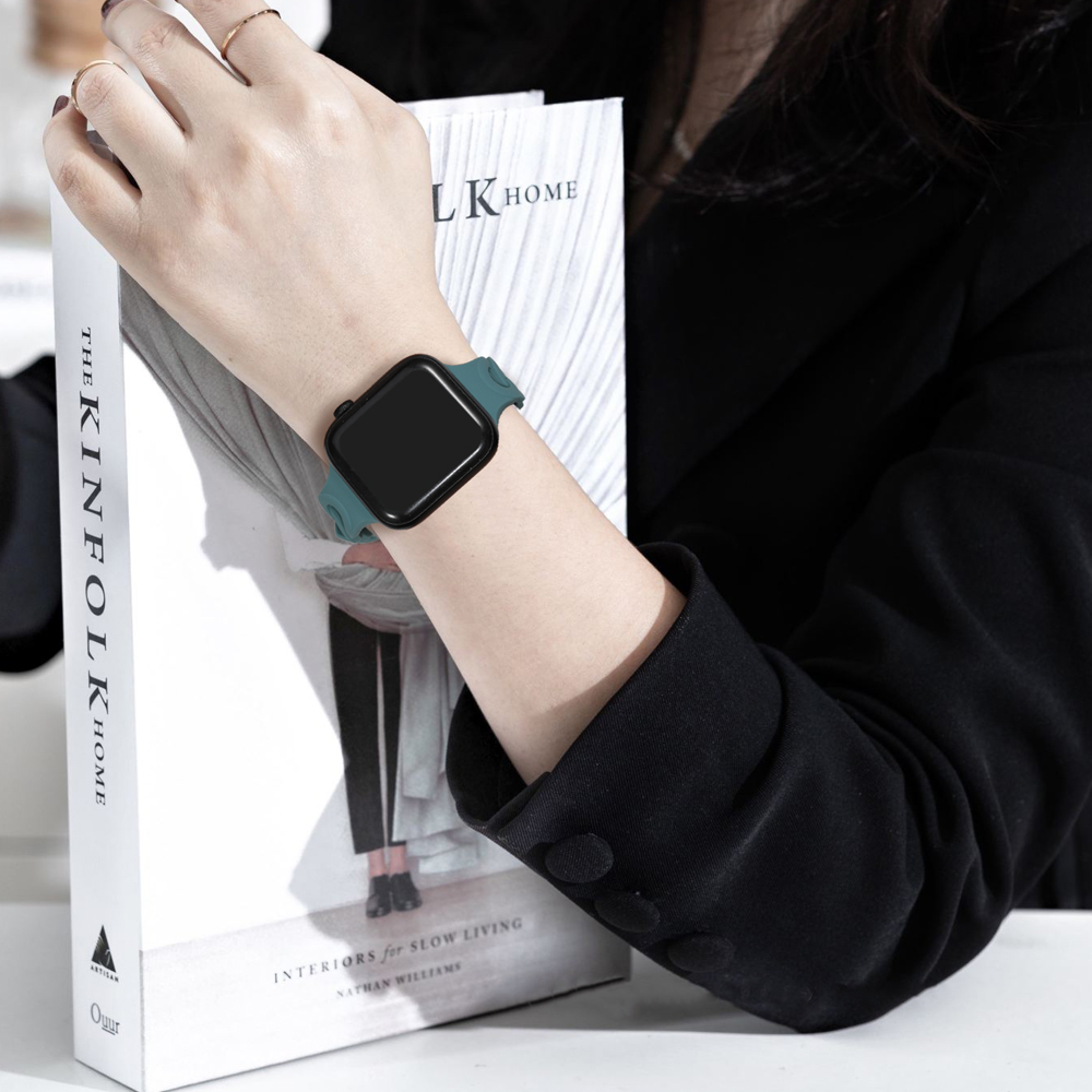 Silicone Strap For Apple watch band 44mm 40mm 45mm 41mm 42mm 49mm Gourmette bracelet correa iWatch serie 5 4 3 6 SE 7 8 Ultra