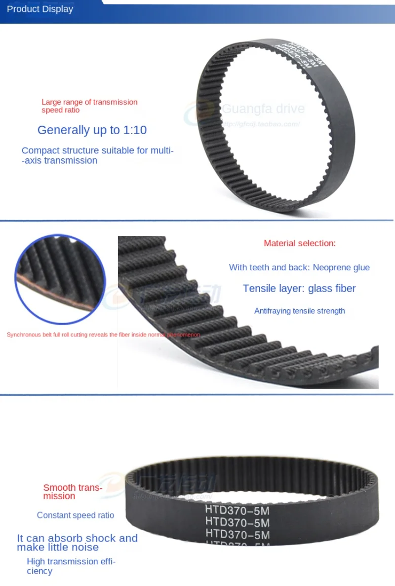 GKTOOLS 5M Width 10/15/20/25/30mm Closed Loop Rubber Timing Belt Length 475/480/485/490/495/500/505/510/515/520mm