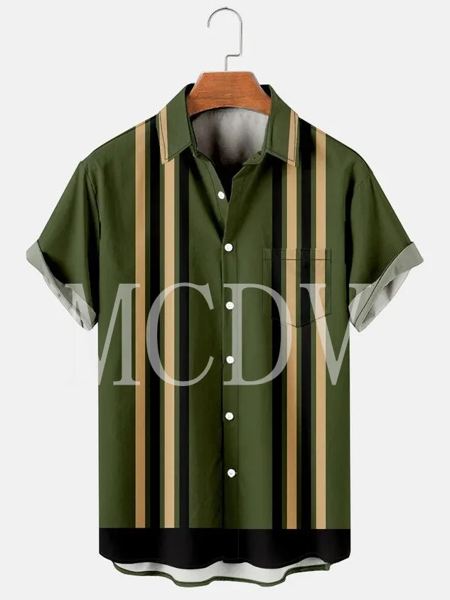 2025 Mens Retro new Floral Print Lapel Loose Short Sleeve Bowling Shirts Women For Men Hawaiian Shirt