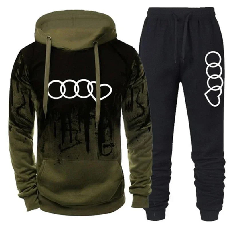 Mens Tracksuit Hot Sale Splash-ink Hoodies Or Sweatpants High Quality Male Dialy Casual Sports Jogging Set Autumn Winter Outfits