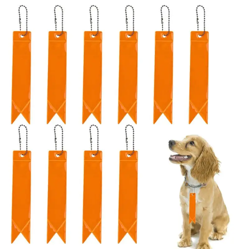 Reflective Keychain 10pcs Backpack Reflective Gear Waterproof Night Walking Safety Gear Highly Visible Reflective Tags For