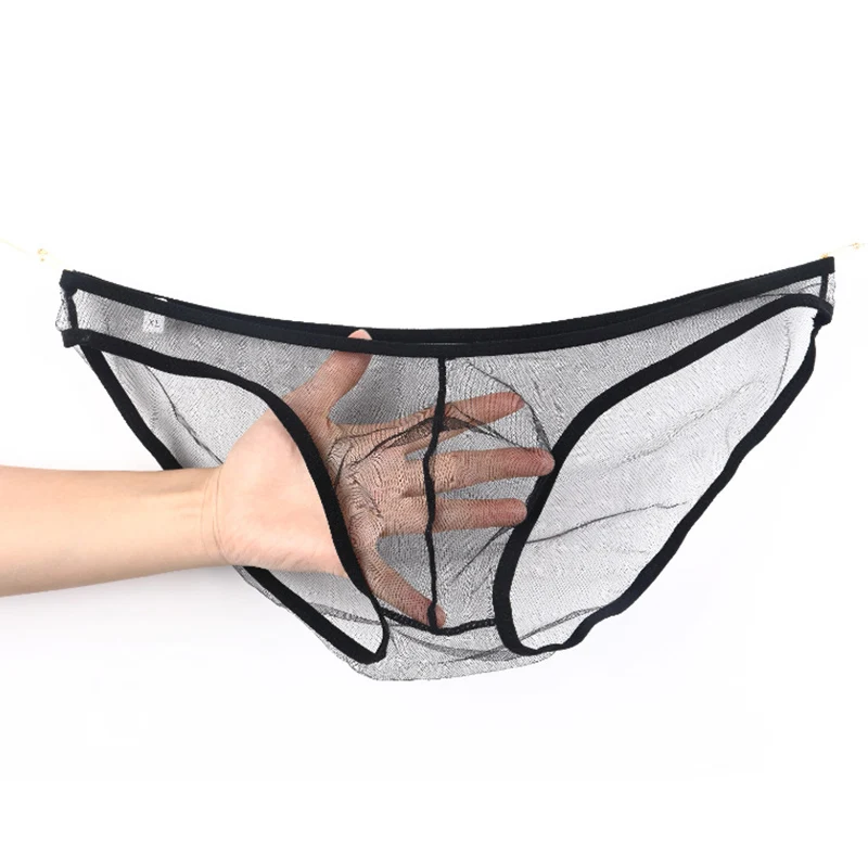 Men Mesh Underwear Ultra Thin Transparent Briefs Sexy Male Panties Low Rise Breathable Soft s Underpants 5
