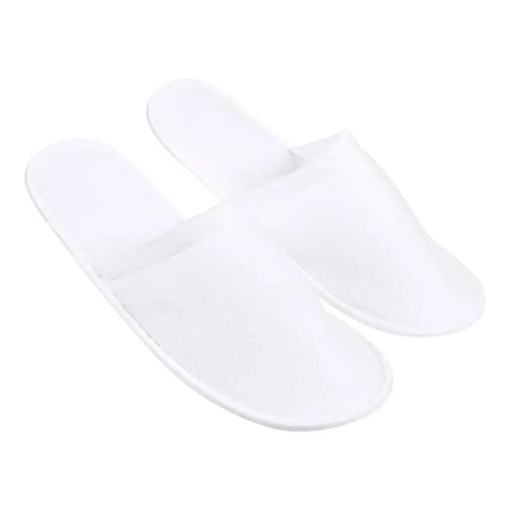 5-100Pairs Disposable Travel Hotel Slippers White new Towelling Closed Toe 2025 Spa Shoes Bathroom Sets Washroom Shower Bath Accessories