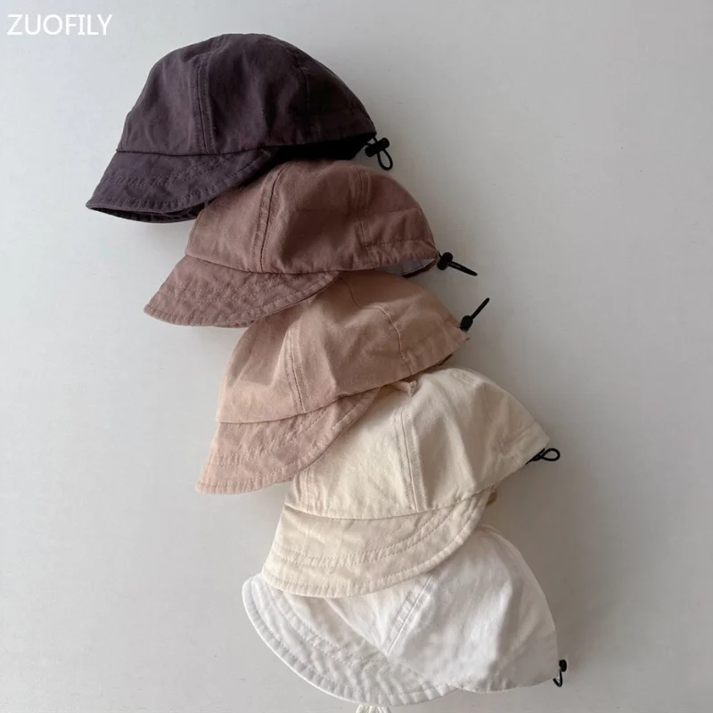 new 2023 Spring Pure Color Soft Brim Adjustable Baby Baseball Hat Kids Sun Caps Children Visor Peaked 2025 Infant Foldable Hat