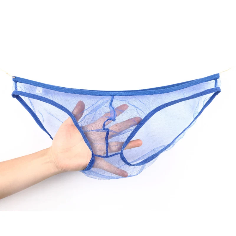Men Mesh Underwear Ultra Thin Transparent Briefs Sexy Male Panties Low Rise Breathable Soft s Underpants 5