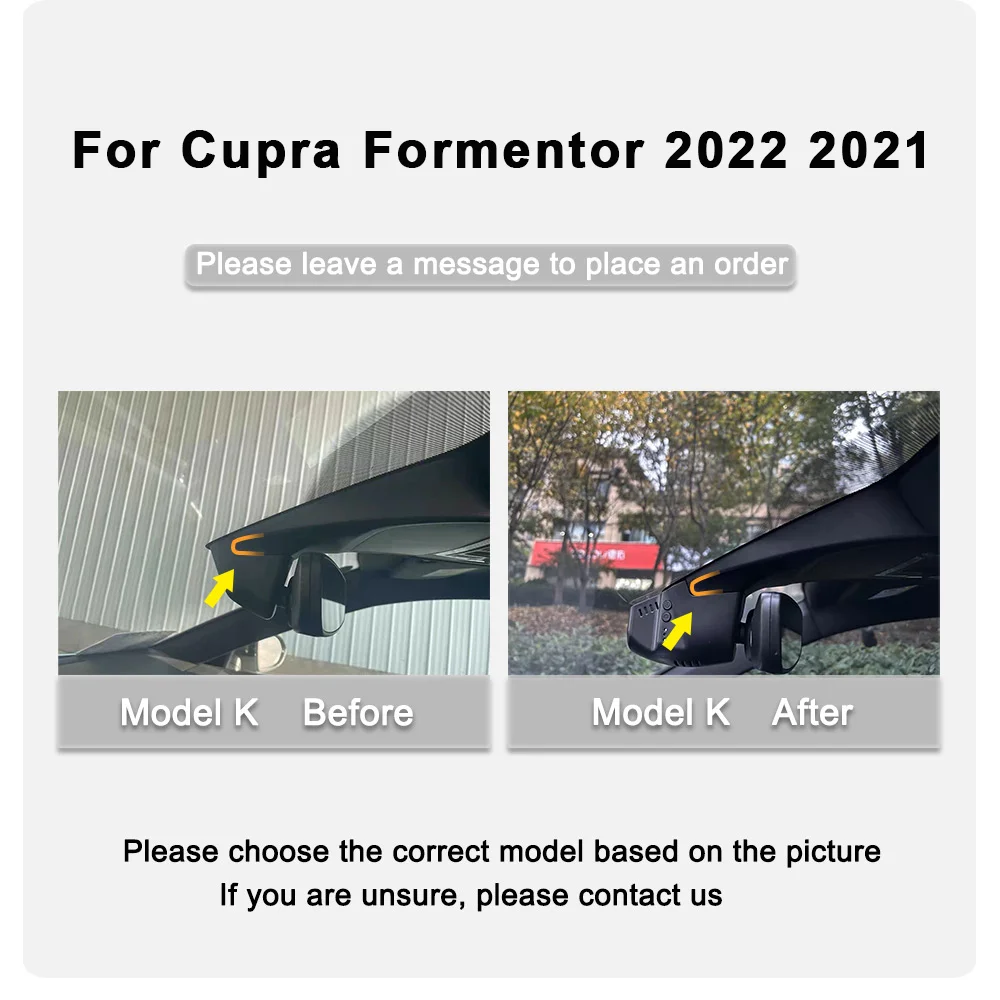 For Cupra Formentor 2022 2021 Front and Rear 4K Dash Cam for Car Camera Recorder Dashcam WIFI Car Dvr Recording Devices
