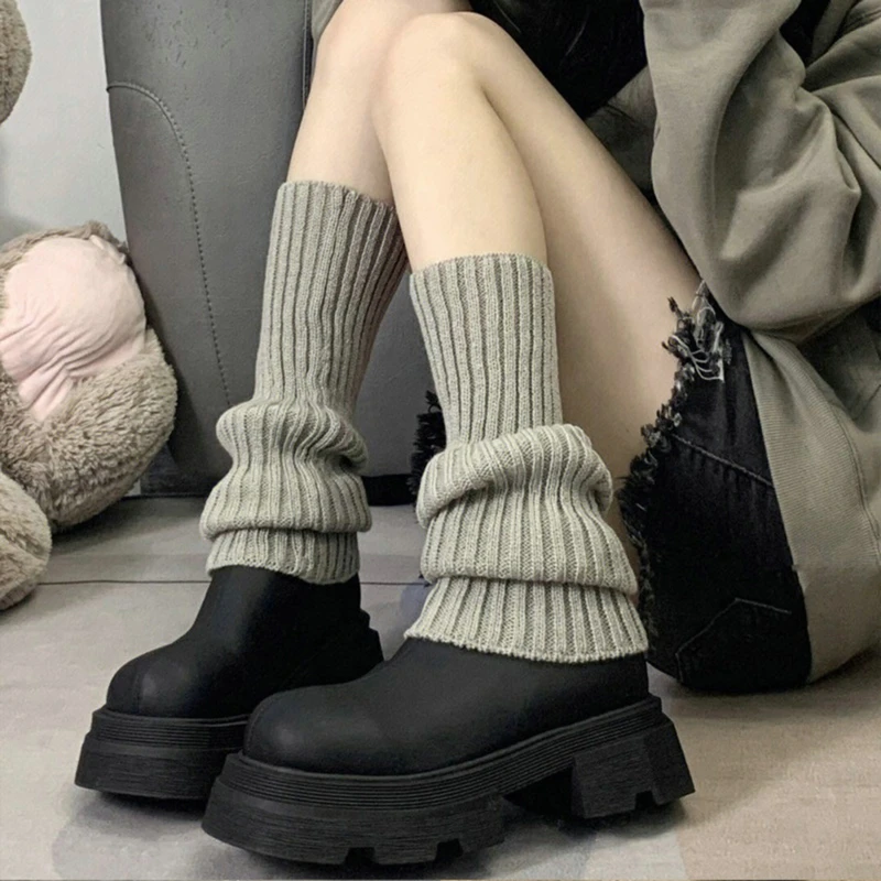 New Women Autumn Winter Knitted Foot Cover Jk Lolita Leg Warmer Long Socks Korean Y k Punk Gothic Crochet Boot Cuffs