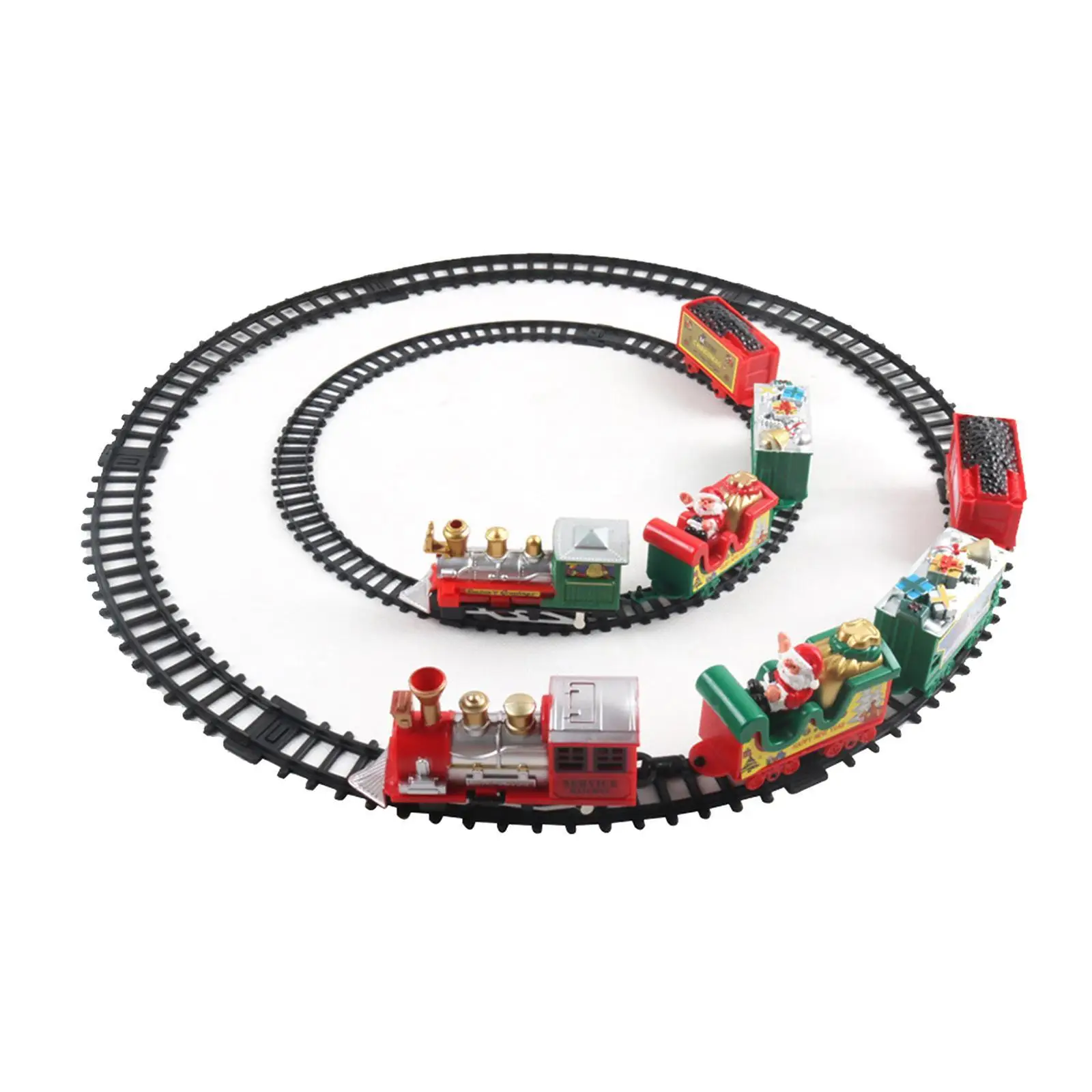 Electric Christmas Train Toy Set Car Railway Tracks Steam Locomotive Engine Diecast Model Educational Game Boy Toys For Children
