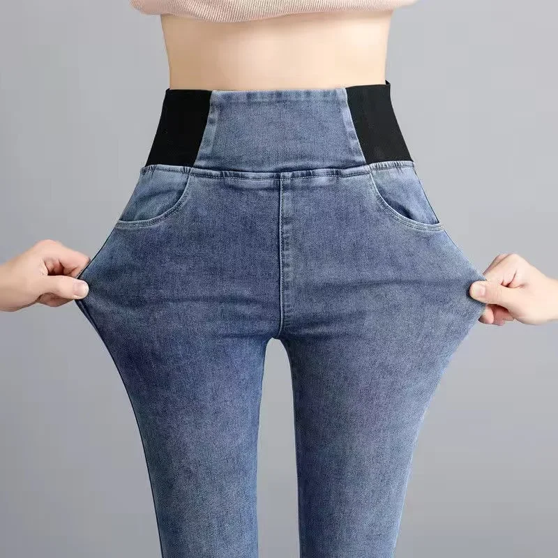 Women's High Waist Skinny Jean Vintage Wash Pencil Stretch Vaqueros Leggings Pantalones Jeans Oversize 26-38 Slim Denim Pants