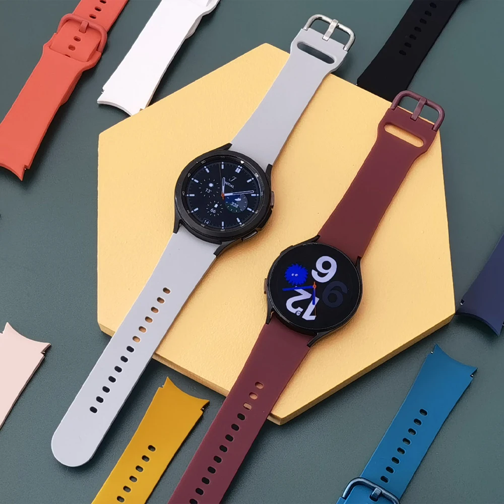 20mm watch Strap For Samsung Galaxy Watch 6 40mm 44mm/5/5 pro 45mm/6 classic 43mm 47mm 46mm Silicone correa Galaxy Watch 4 band