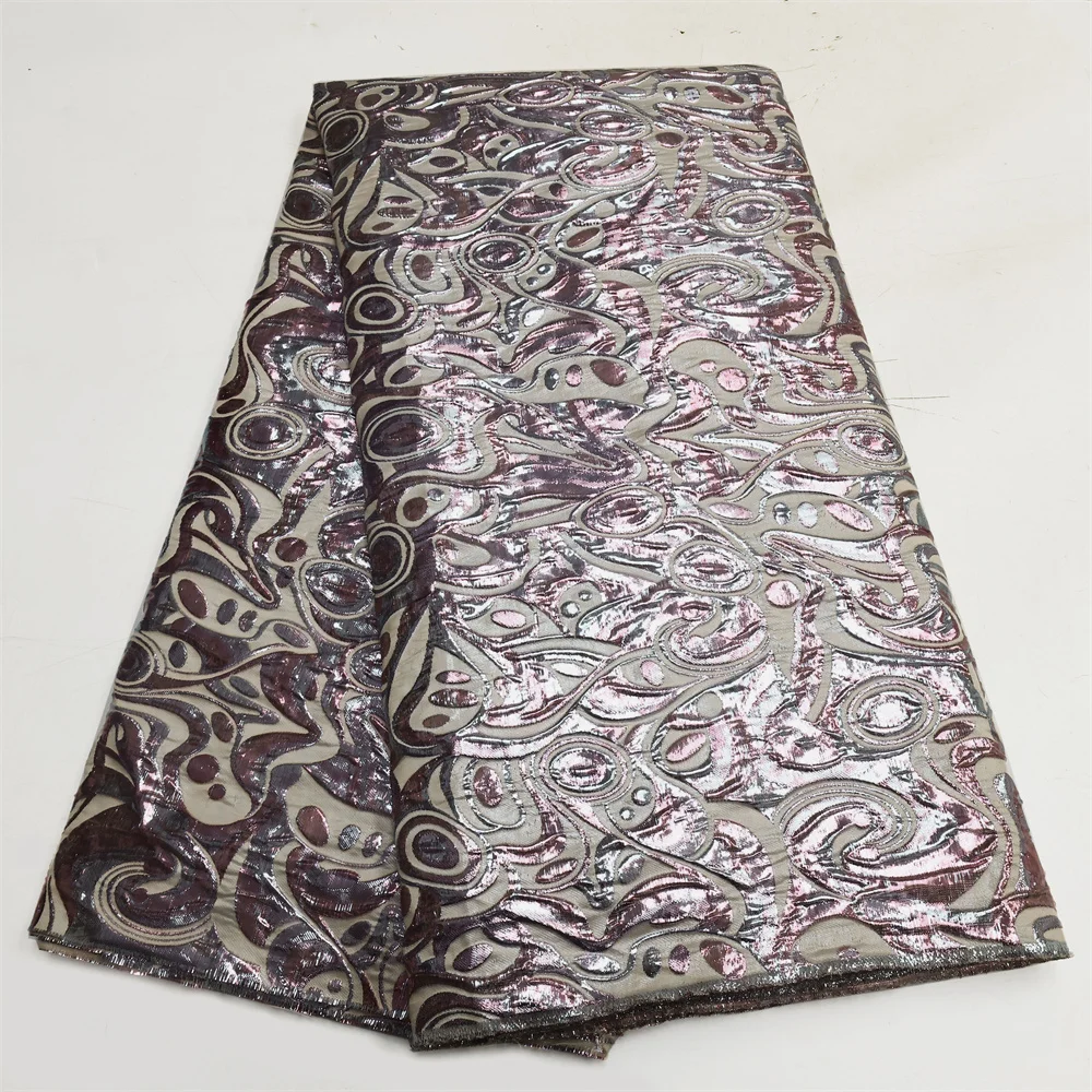 Jacquard lace fabric Brocade 2023 Embroidery French Tulle lace African Organza lace fabric for Nigerian Wedding Dress