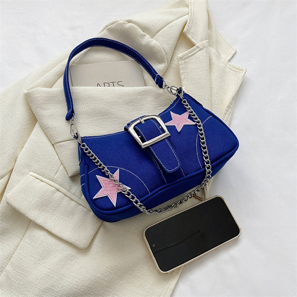 Star Chain Shoulder Bag Casual Women Crescent Bag Versatile Satchel Hobo Bag Crossbody Armpit Bag Daily Dating Purses