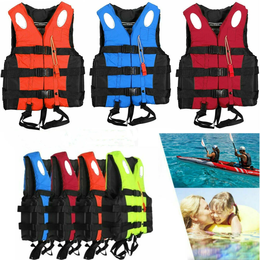 Boating Outdoor Universal Swimming Skiing Driving Vest Survival Suit Polyester Life Jacket For Adult Kids Swimming Accessories smile