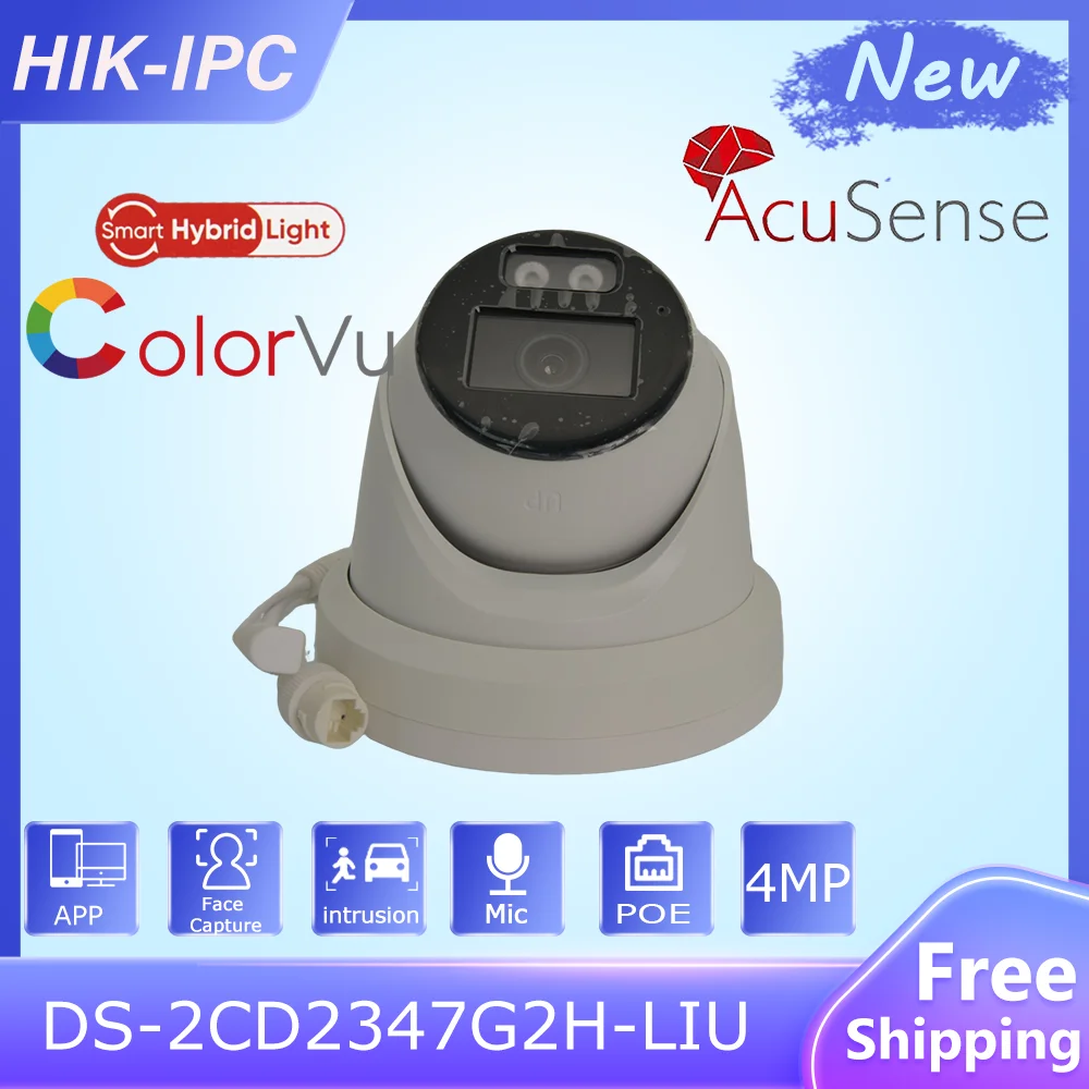 new Original 2025 HIK 4MP ColorVu IP Camera DS-2CD2347G2H-LIU Smart Hybrid Light Built-in MIC Face Capture Surveillance Network Camera