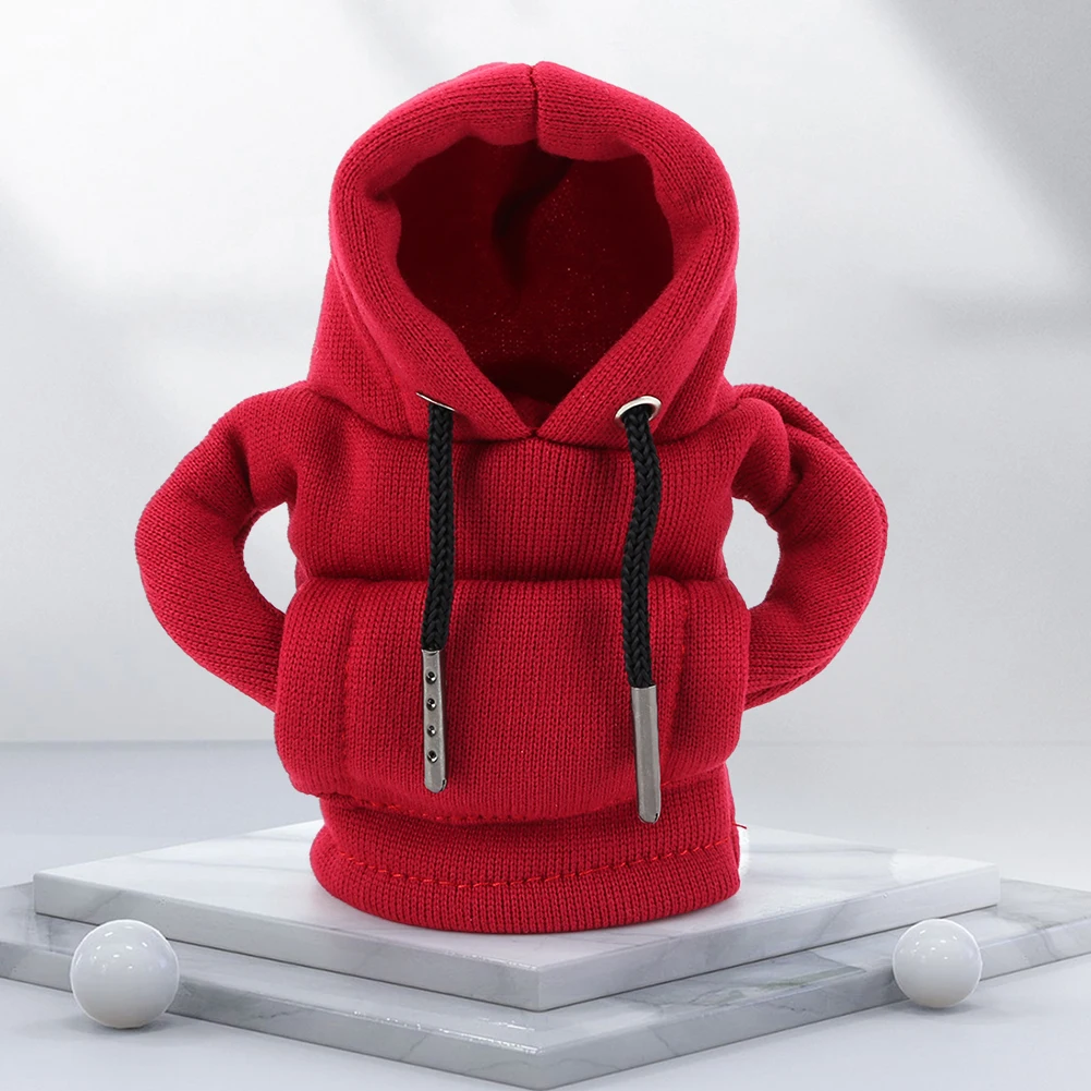 3-1pcs Manual Handle Sweatshirt Change Lever Gearshift Hoodie Car Gear Shift Knob Cover