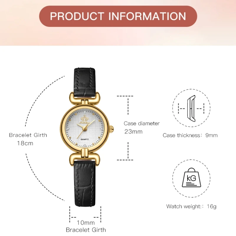 Fate Love 905 Quartz Elegant Women's Watches Waterproof Small Dial Leather Ladies Wristwatch Retro Original Watch For Women