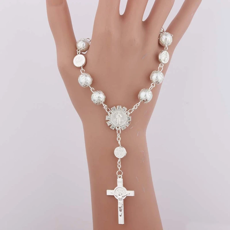 Baby Pearl Baptism Religious Gift Catholic Finger Chain Mini Rosary Multicolor Rosary Bracelet for Women Dropshipping
