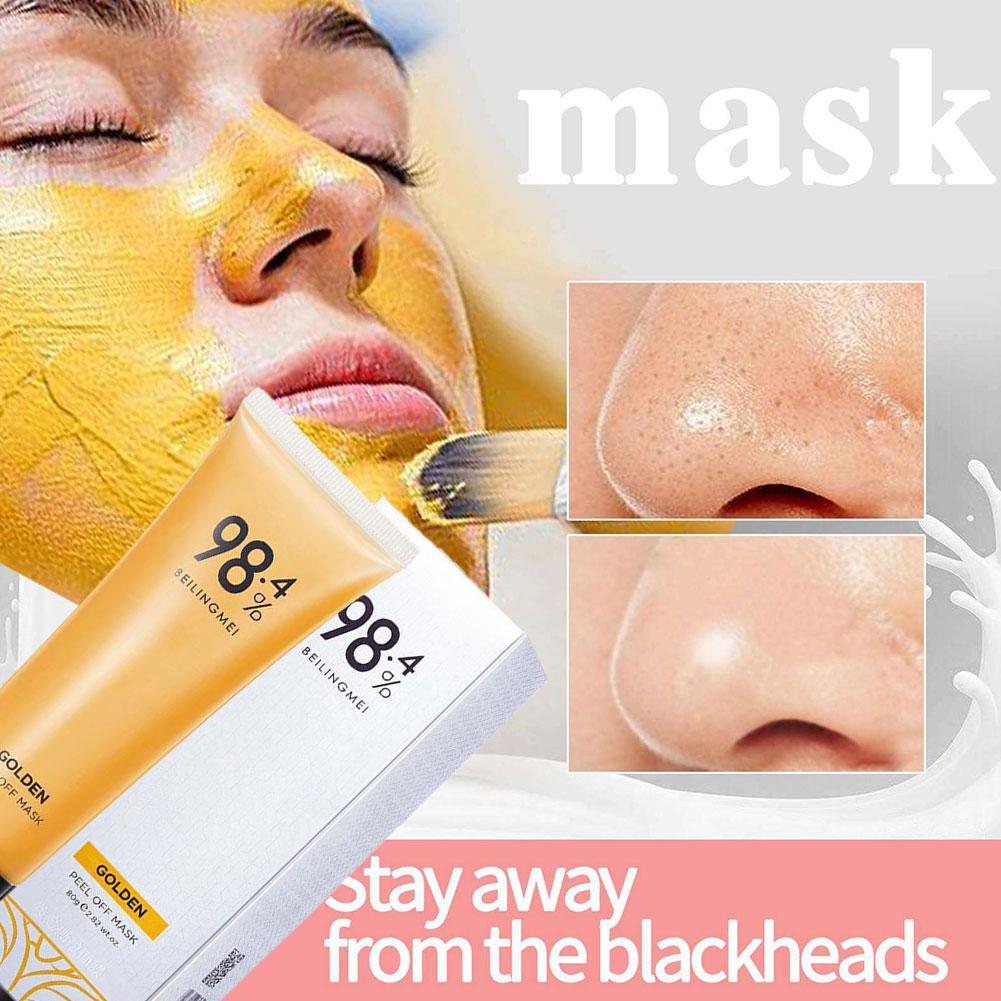 80g Gold Peel Mask Blackheads Cleanses Pores Tightens Facial Mask Deeply Nose Pores Girl Tightens Cleans And Refine Pores