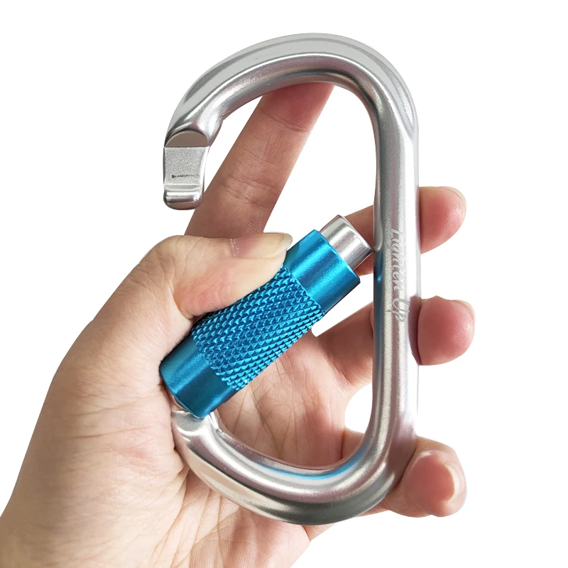 25KN new Climbing Carabiner Screw Locking Gate Carabiner Heavy Duty O-shape Steel 2025 Hammock Buckle Climbing Hiking Accessories Surviva